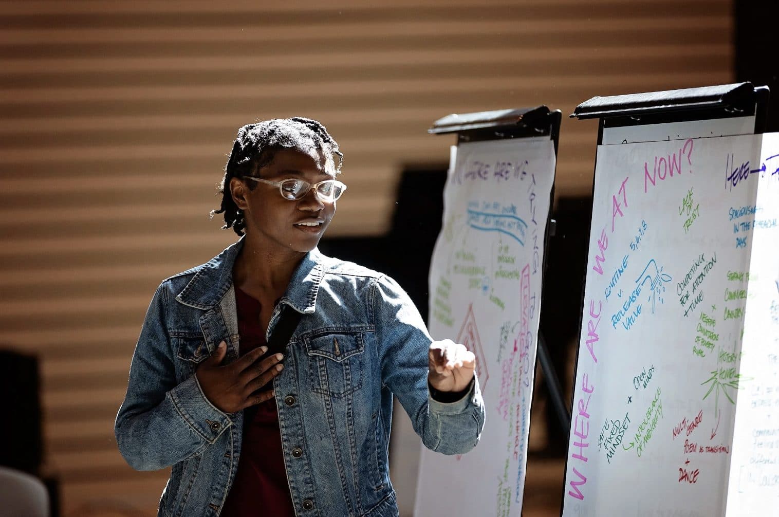 Young rural leader presenting